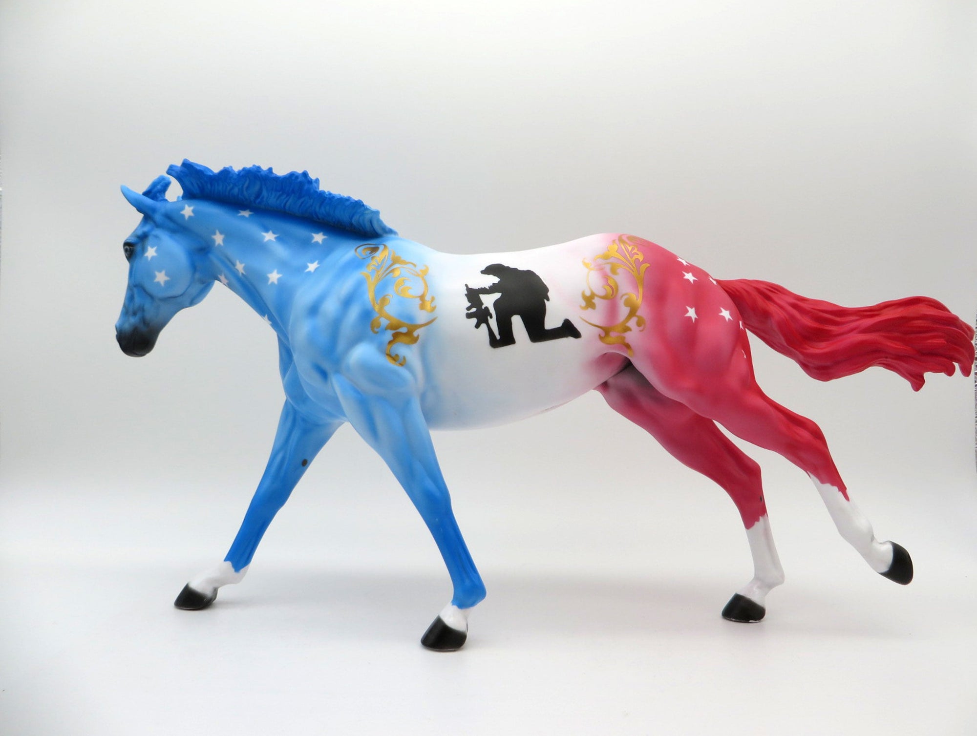 Respect-OOAK Running Stock Horse Deco Painted By Dawn Quick  6/7/21