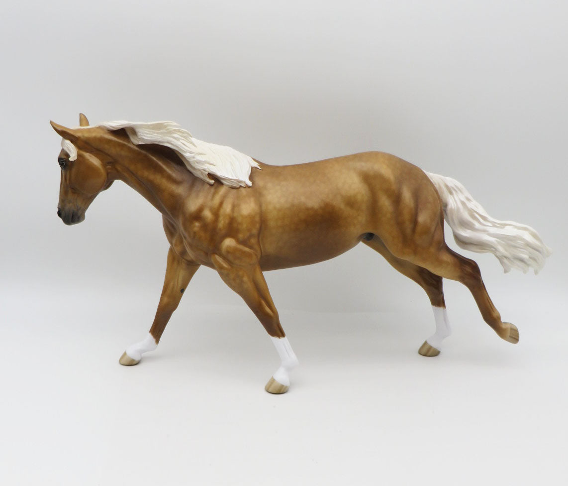 Reveler - OOAK Dappled Palomino Running Stock Horse Painted by Sheryl Leisure Best Offers 1/16/23