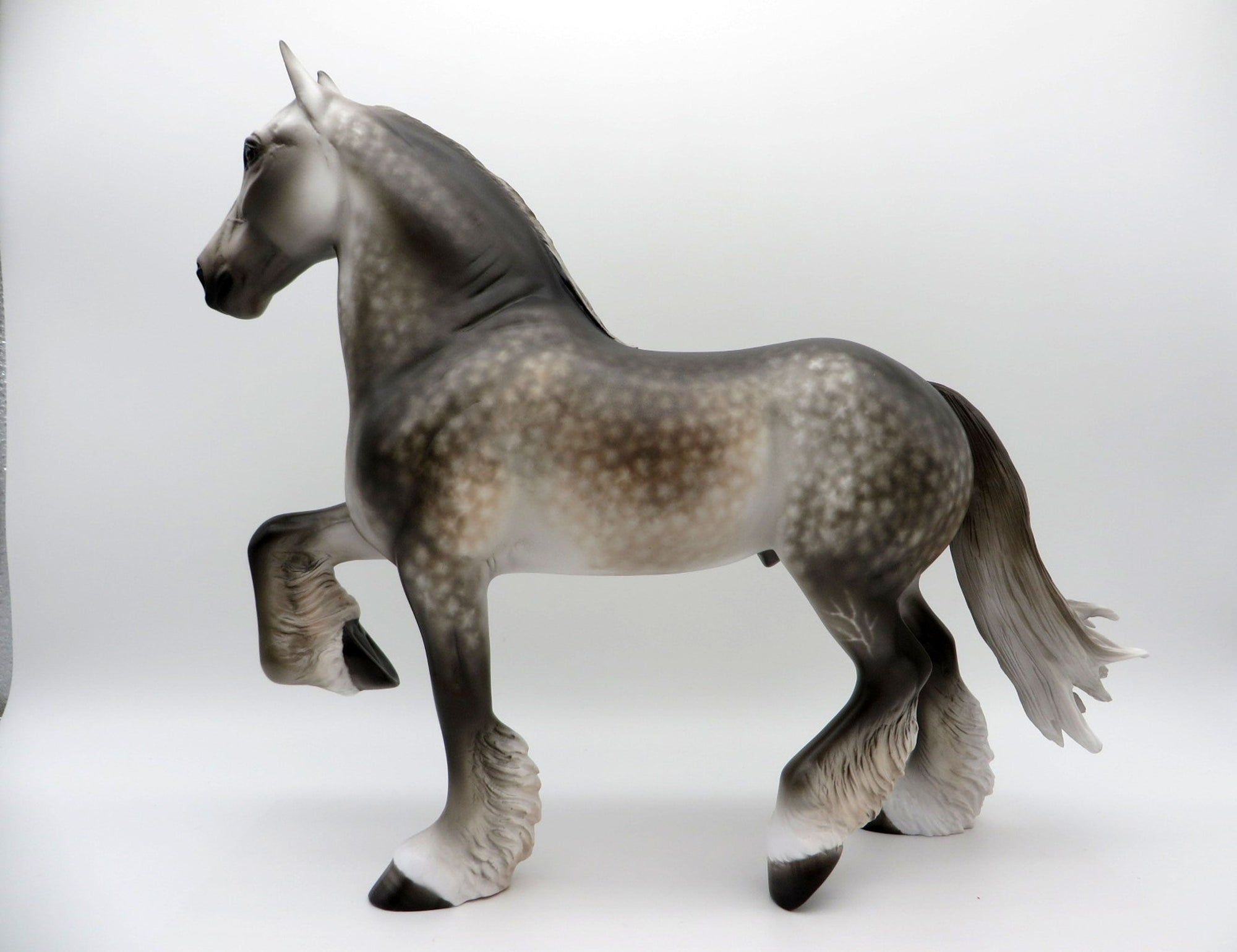 Right as Rain-OOAK Dapple Bay Trotting Drafter Painted by Sheryl Leisure 7/26/21