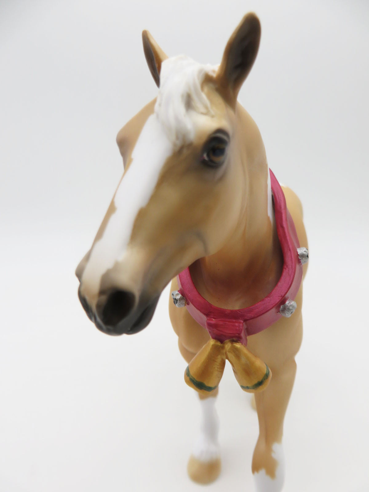 Ringing In The New Year - OOAK - Decorator Palomino Pinto Pebble Draft wearing Sleigh Bells by Dawn Quick - Best Offers 12/27/22