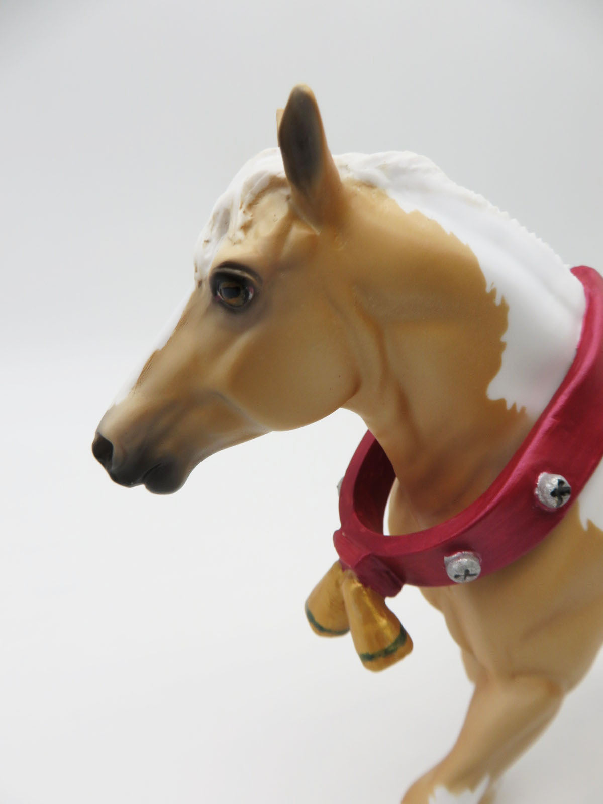 Ringing In The New Year - OOAK - Decorator Palomino Pinto Pebble Draft wearing Sleigh Bells by Dawn Quick - Best Offers 12/27/22