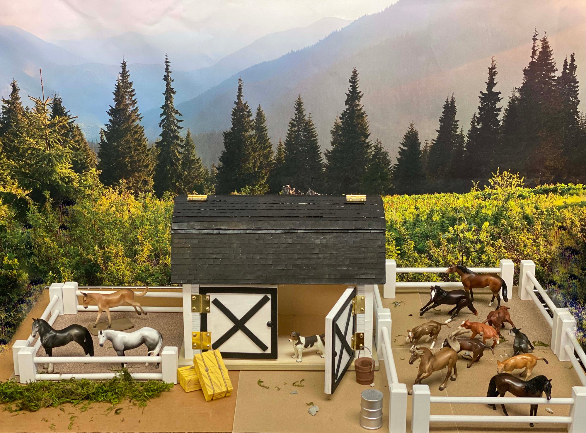 Rockin&#39; S Ranch - OOAK - Chip Barn Scene Set  SHCF23 Best Offer