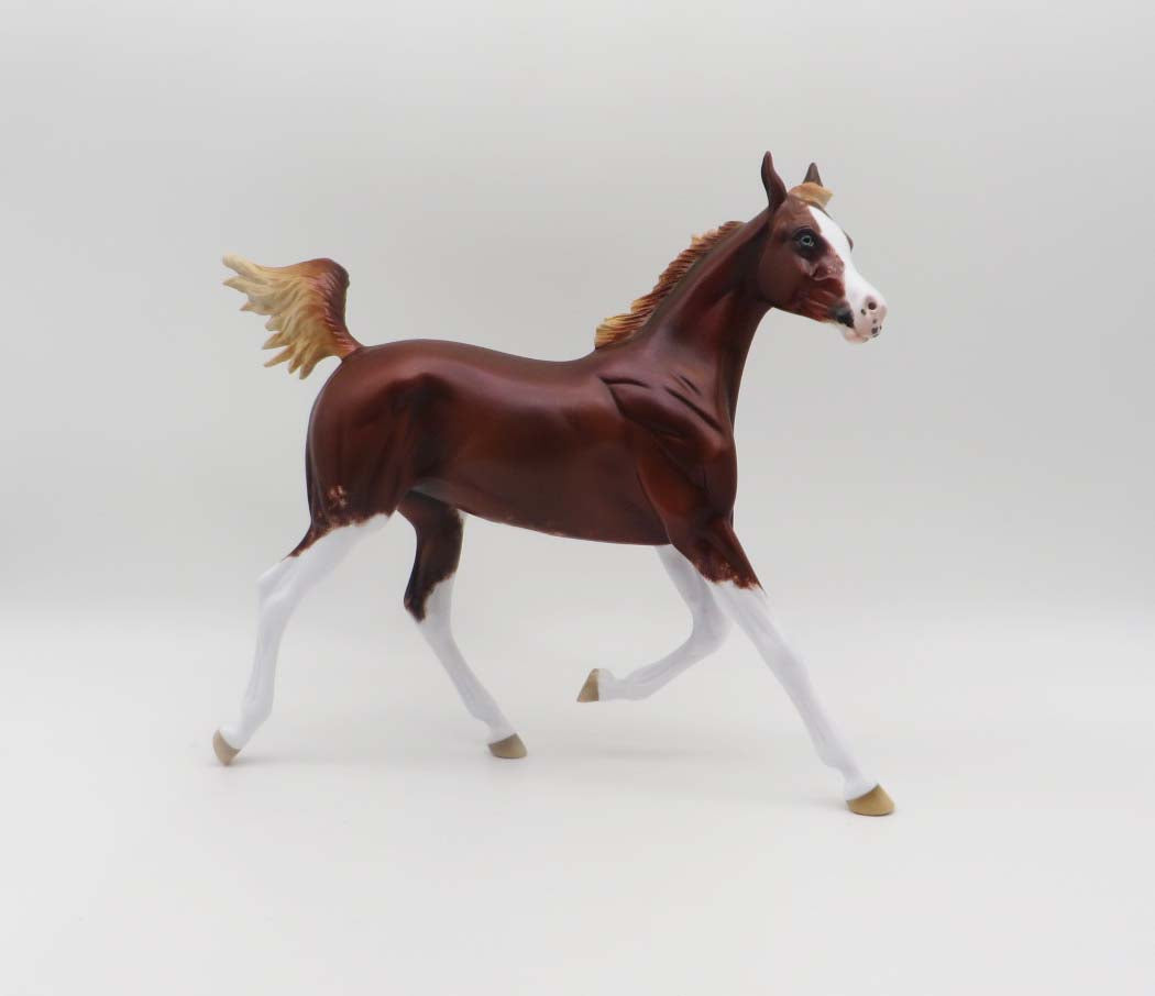 Rosie McCann - OOAK - Flaxen Chestnut Sabino Yearling By Ellen Robbins - 3/17/23