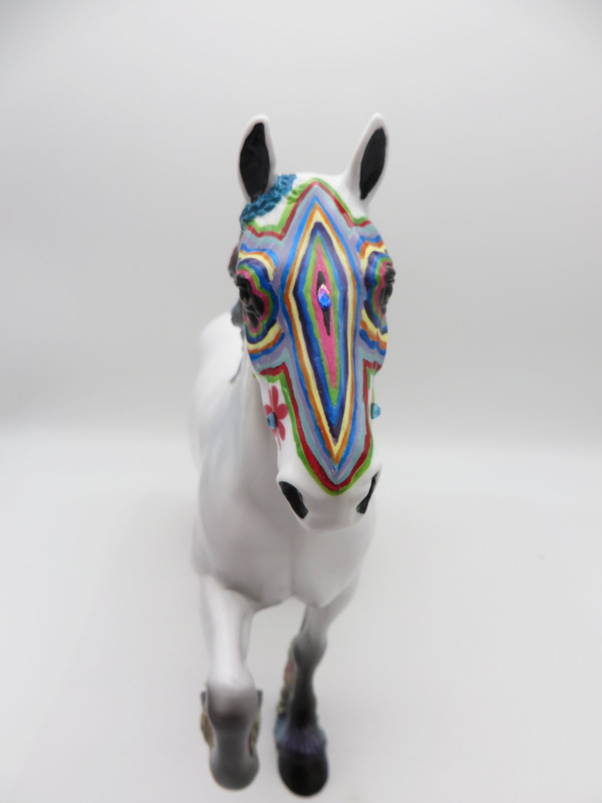 SHIMMERY RAINBOW - OOAK Sugar Skull Trotting Drafter Horse By Dawn Quick LHS22