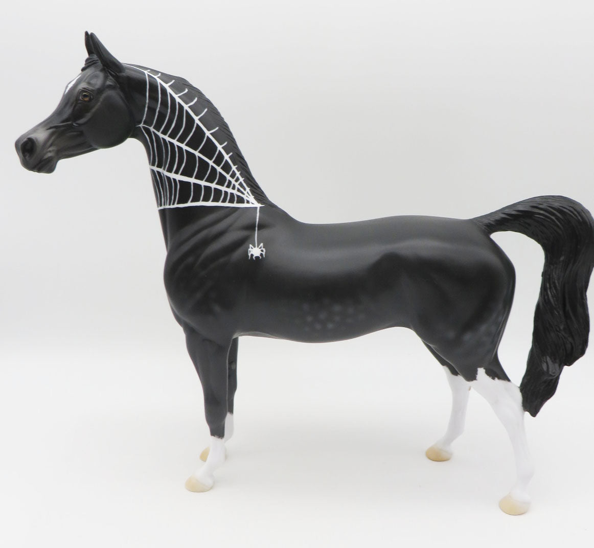 Sinuous - OOAK - Black Going Grey Arabian Halloween Decorator with Blacklight Red Effect Painted By Ellen Robbins - MM22