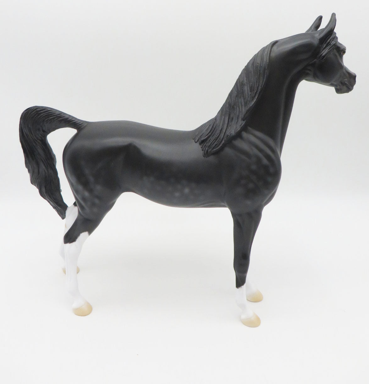 Sinuous - OOAK - Black Going Grey Arabian Halloween Decorator with Blacklight Red Effect Painted By Ellen Robbins - MM22