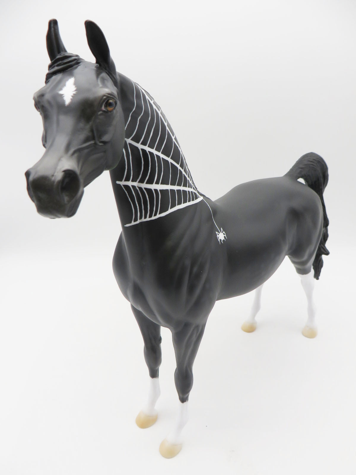 Sinuous - OOAK - Black Going Grey Arabian Halloween Decorator with Blacklight Red Effect Painted By Ellen Robbins - MM22