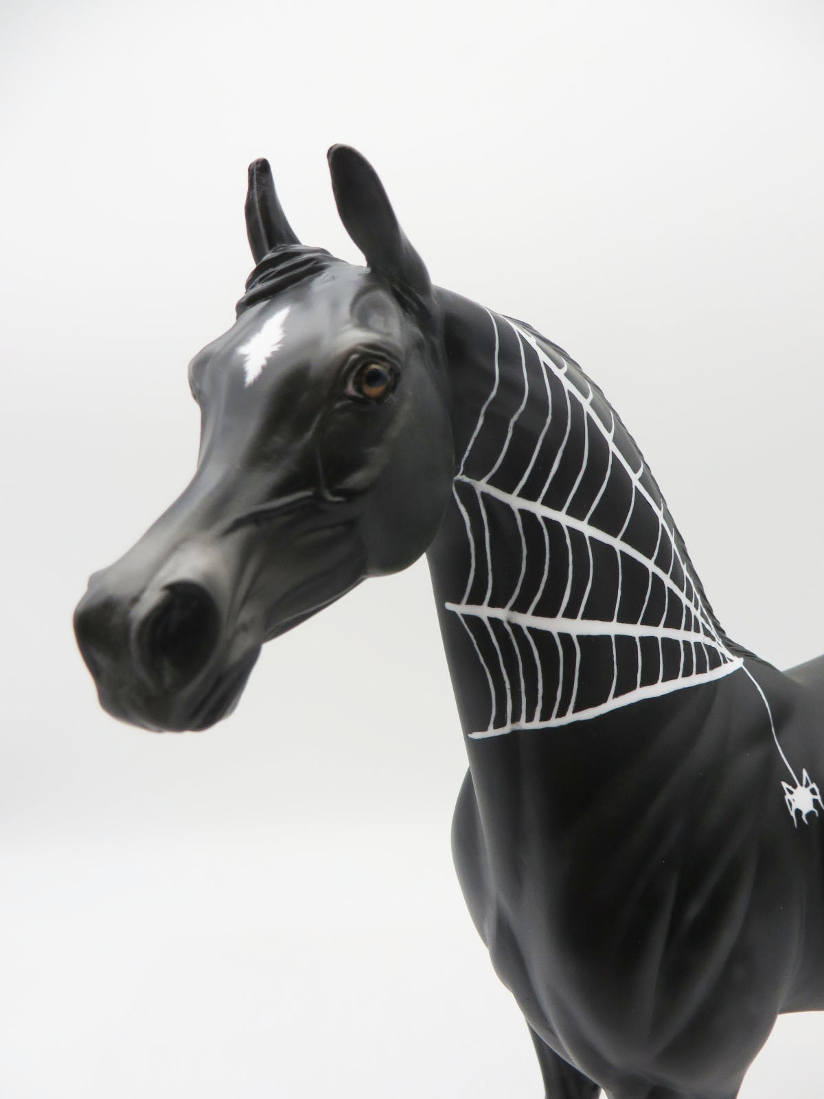 Sinuous - OOAK - Black Going Grey Arabian Halloween Decorator with Blacklight Red Effect Painted By Ellen Robbins - MM22