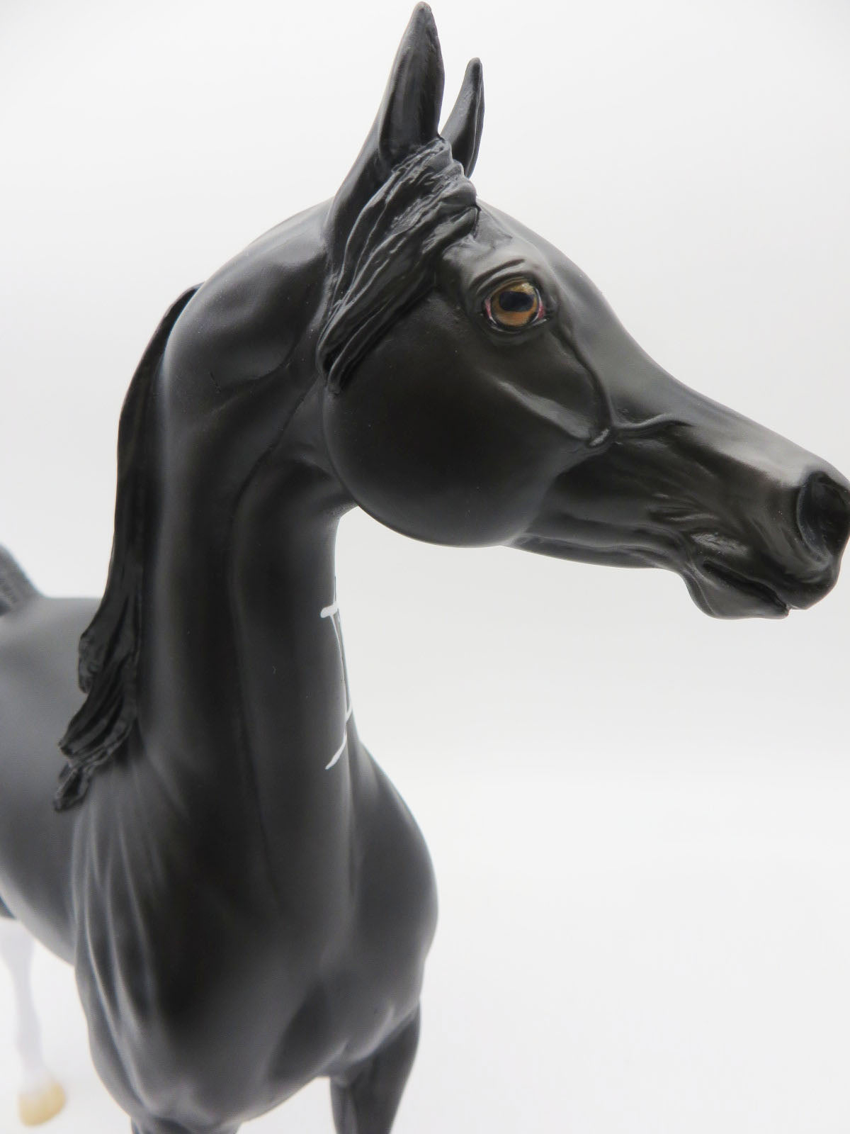 Sinuous - OOAK - Black Going Grey Arabian Halloween Decorator with Blacklight Red Effect Painted By Ellen Robbins - MM22