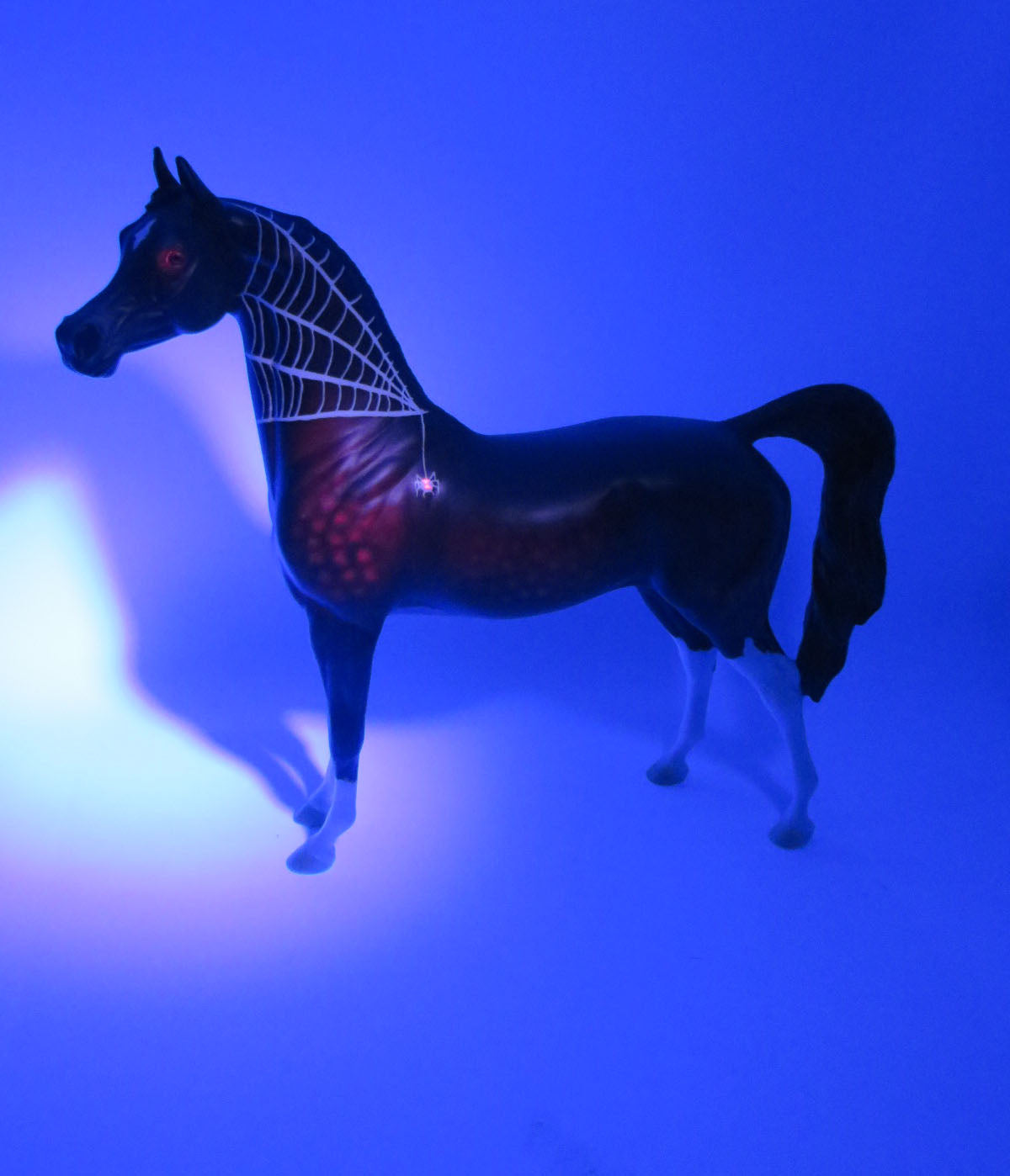 Sinuous - OOAK - Black Going Grey Arabian Halloween Decorator with Blacklight Red Effect Painted By Ellen Robbins - MM22