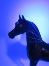 Sinuous - OOAK - Black Going Grey Arabian Halloween Decorator with Blacklight Red Effect Painted By Ellen Robbins - MM22