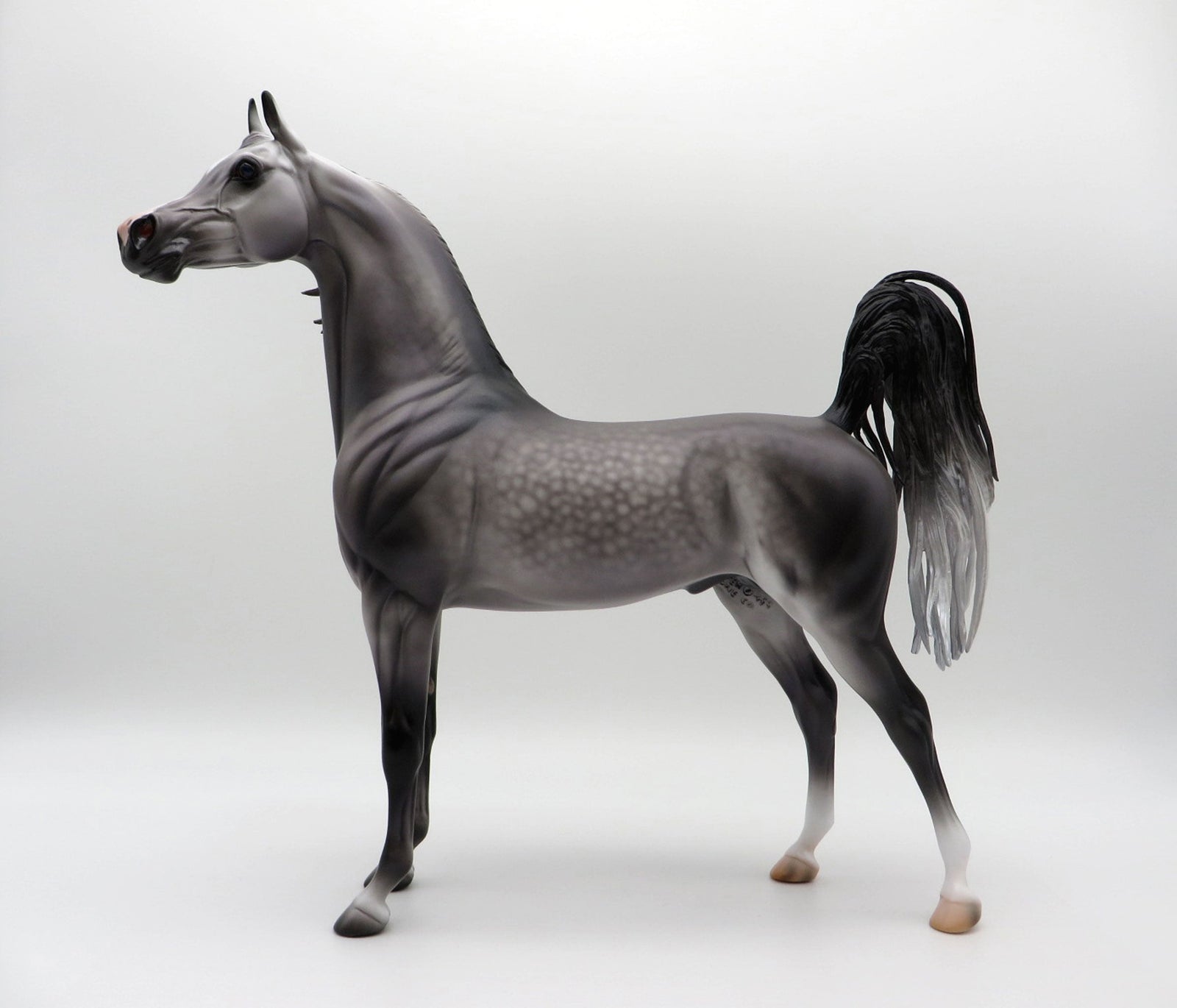 Saint Lawrence-OOAK Dapple Grey Arabian Painted by Caroline Boydston