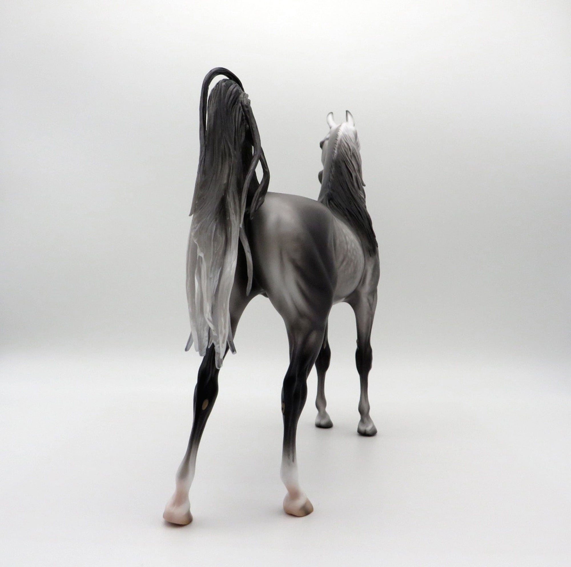 Saint Lawrence-OOAK Dapple Grey Arabian Painted by Caroline Boydston