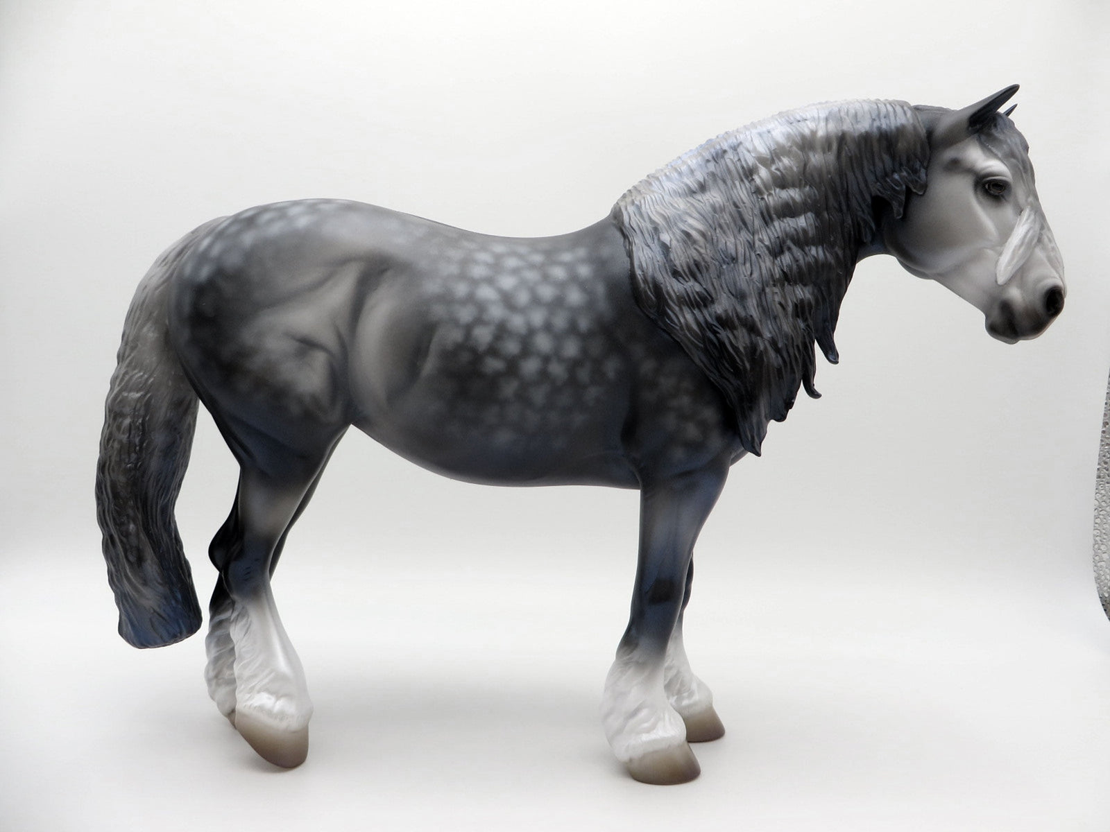 Sapphire-OOAK Dapple Grey Heavy Draft Mare Painted by Audrey Dixon SHCF 2021