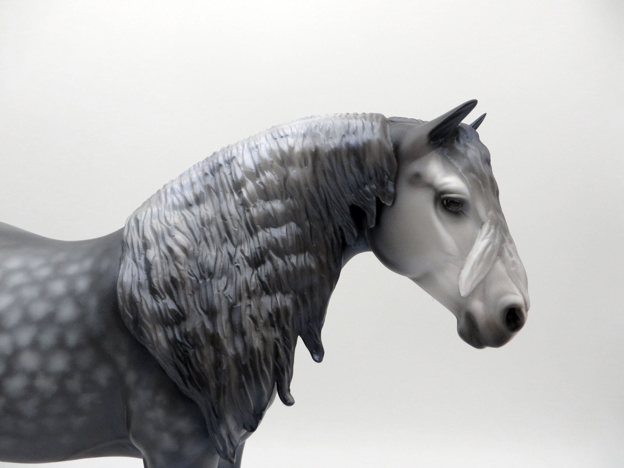 Sapphire-OOAK Dapple Grey Heavy Draft Mare Painted by Audrey Dixon SHCF 2021