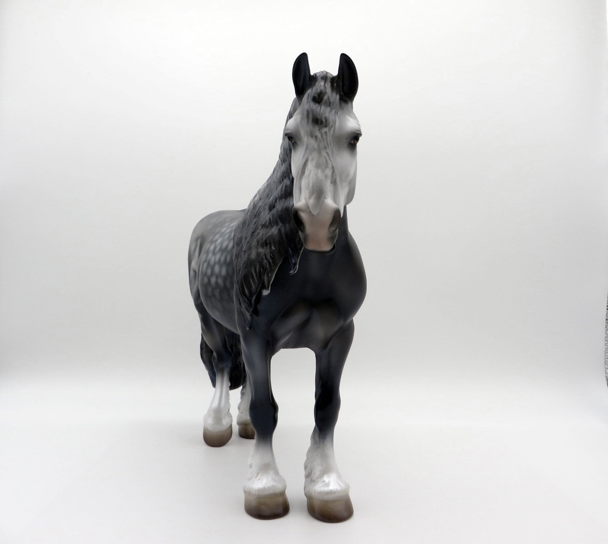 Sapphire-OOAK Dapple Grey Heavy Draft Mare Painted by Audrey Dixon SHCF 2021