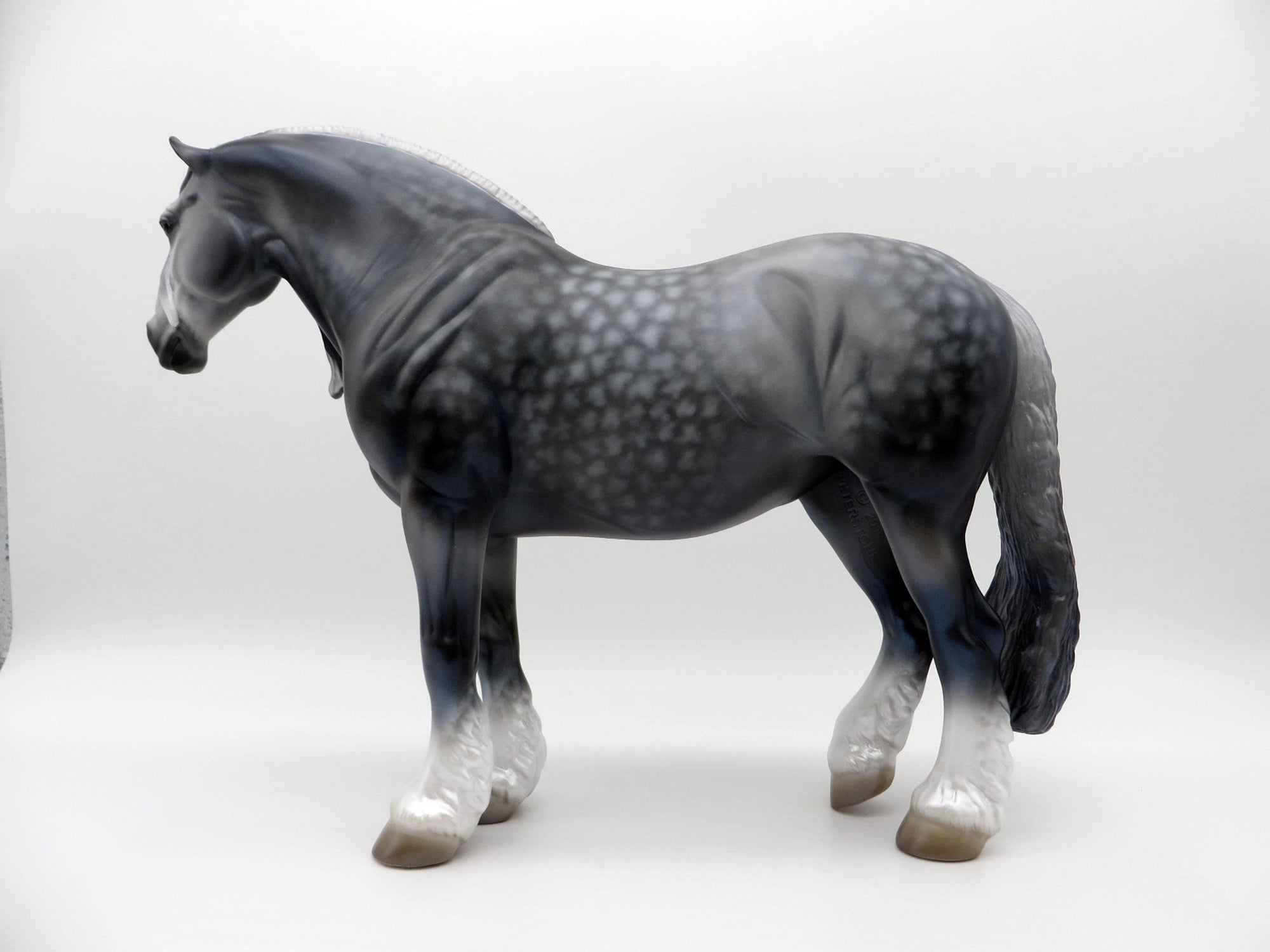 Sapphire-OOAK Dapple Grey Heavy Draft Mare Painted by Audrey Dixon SHCF 2021