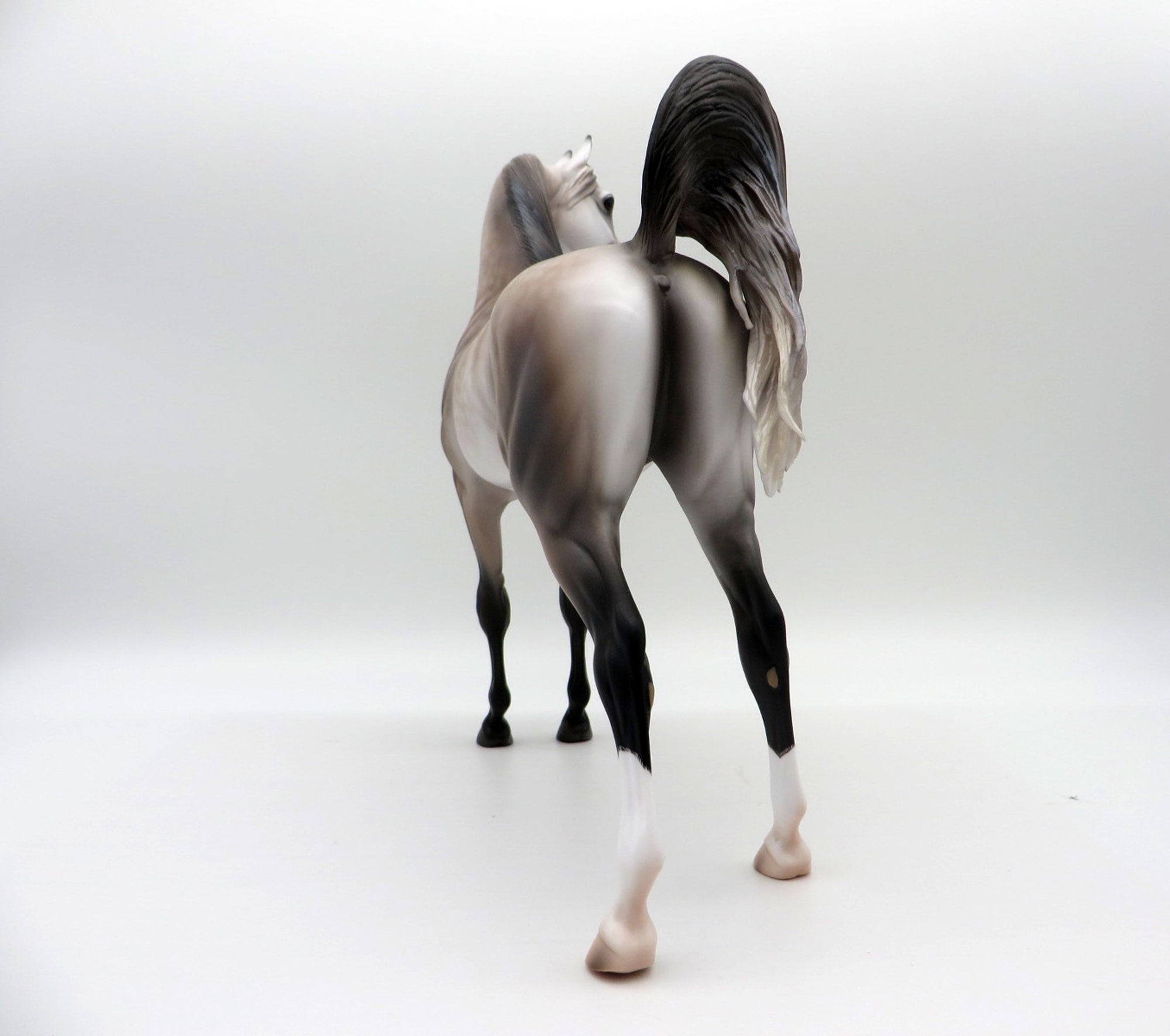 Sausalito-OOAK Dapple Rose Grey Arabian Painted by Caroline Boydston 10/18/21