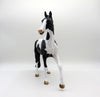 Secret Garden-LE-25 Mapped Black and White Pinto Arabian Mare painted by Julie Keim EQ 2021