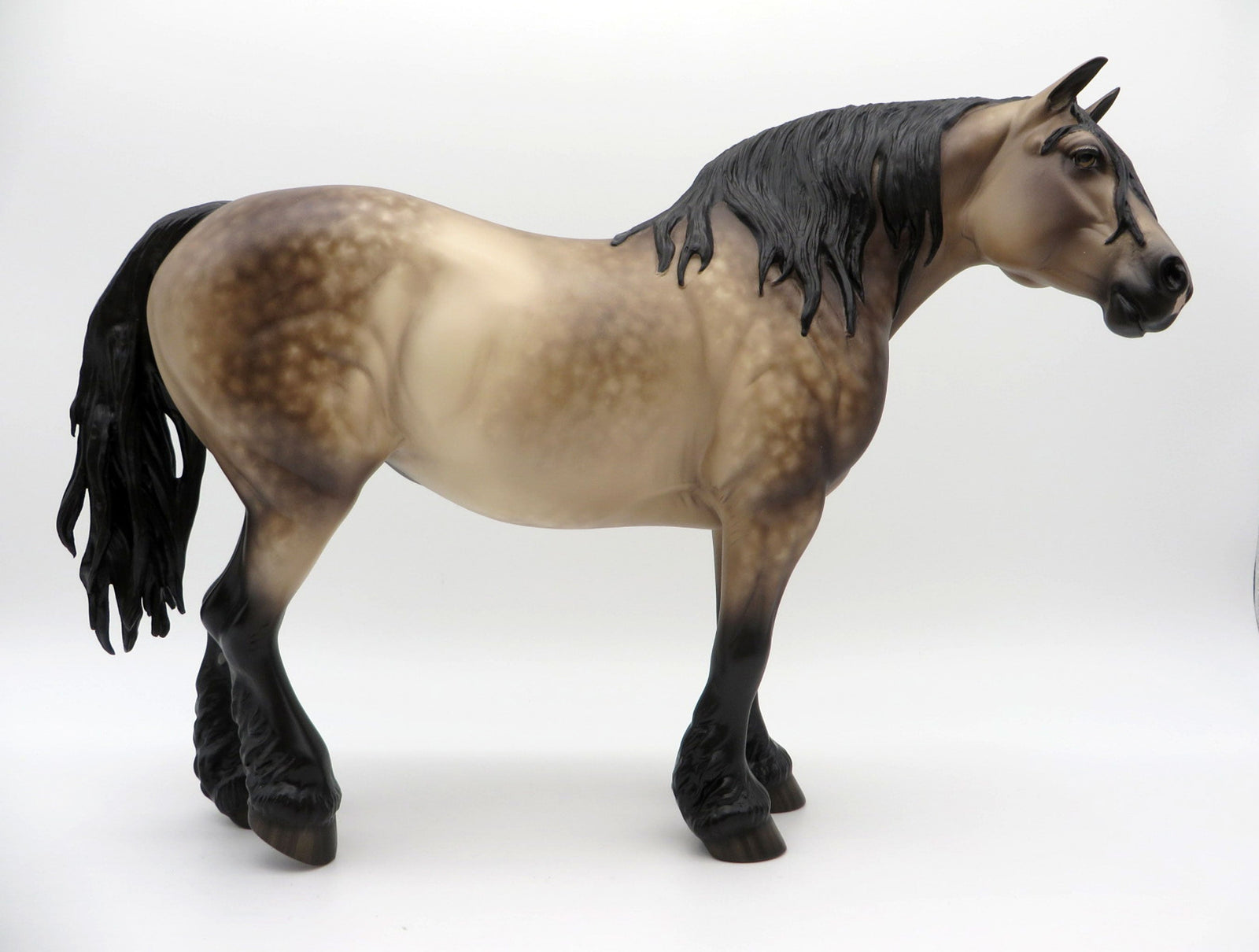 September Affair-OOAK Dusty Buckskin Heavy Draft Mare Painted by Sheryl Leisure 8/1/21
