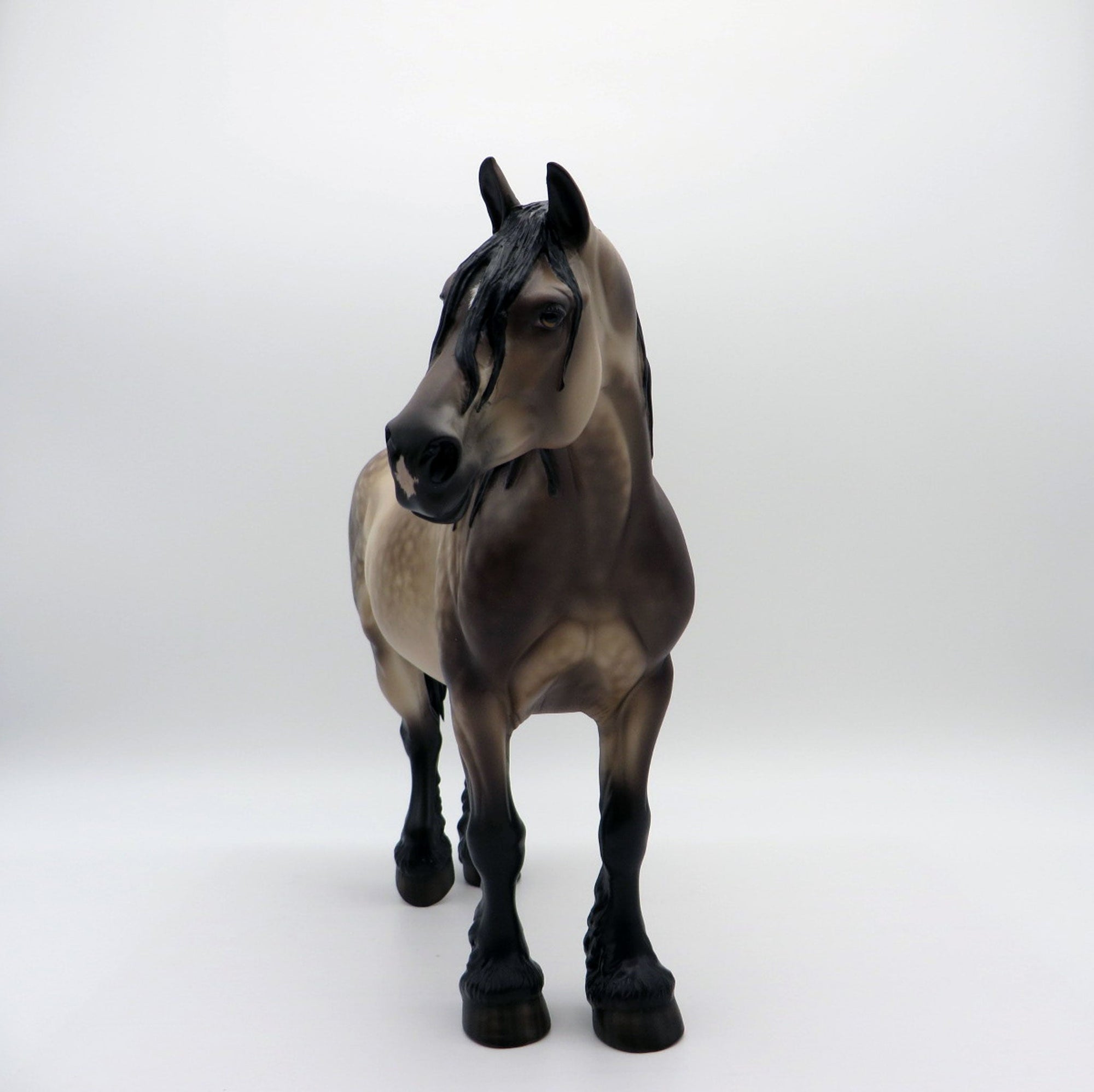 September Affair-OOAK Dusty Buckskin Heavy Draft Mare Painted by Sheryl Leisure 8/1/21