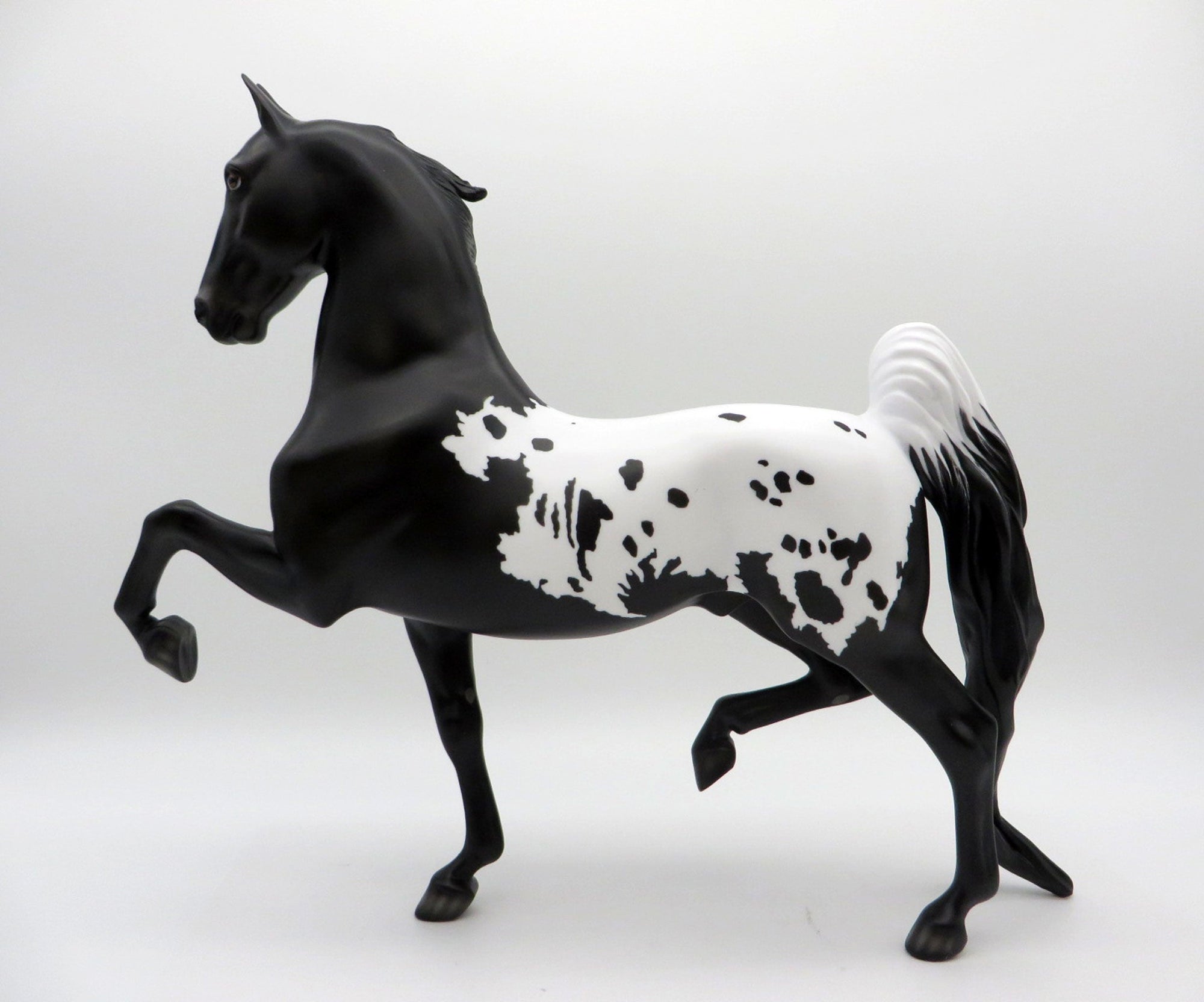 Seuss-OOAK Black Appaloosa Saddlebred Painted By  Ellen Robbins EQ 2021