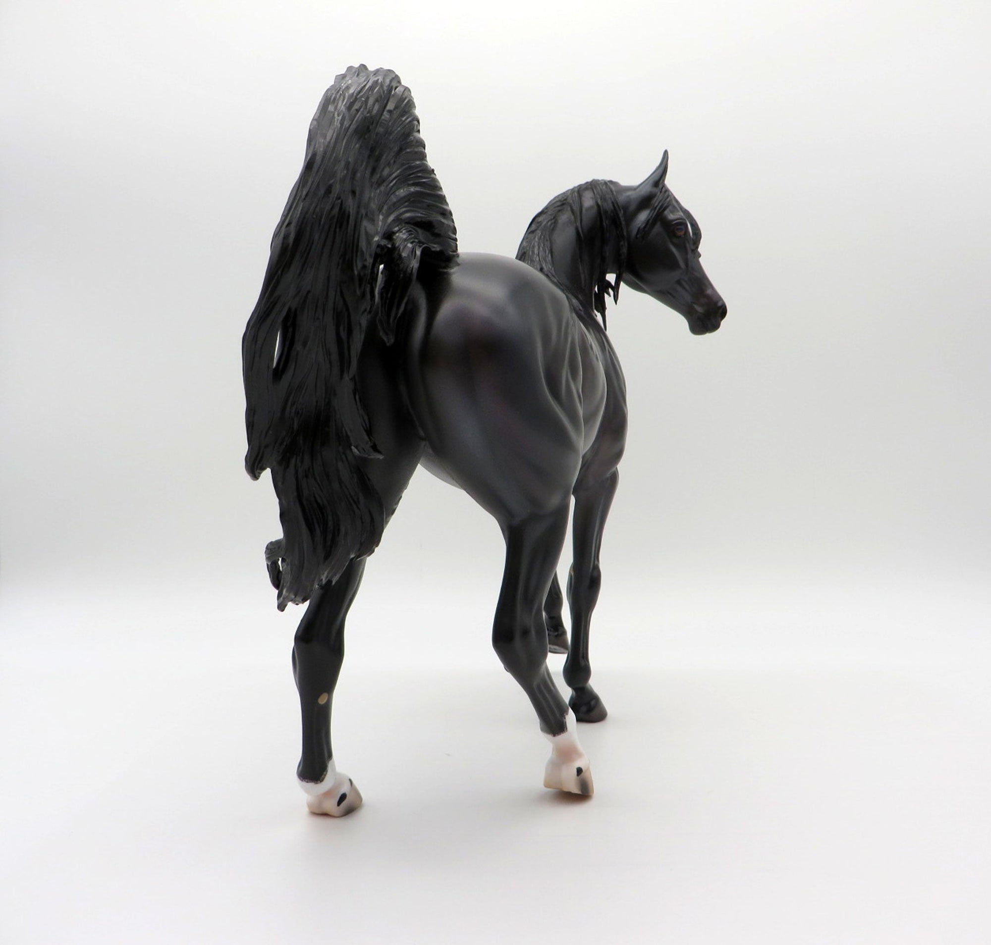 Shasta-OOAK Dapple Black Arabian Mare Painted By Caroline Boydston 6/28/21