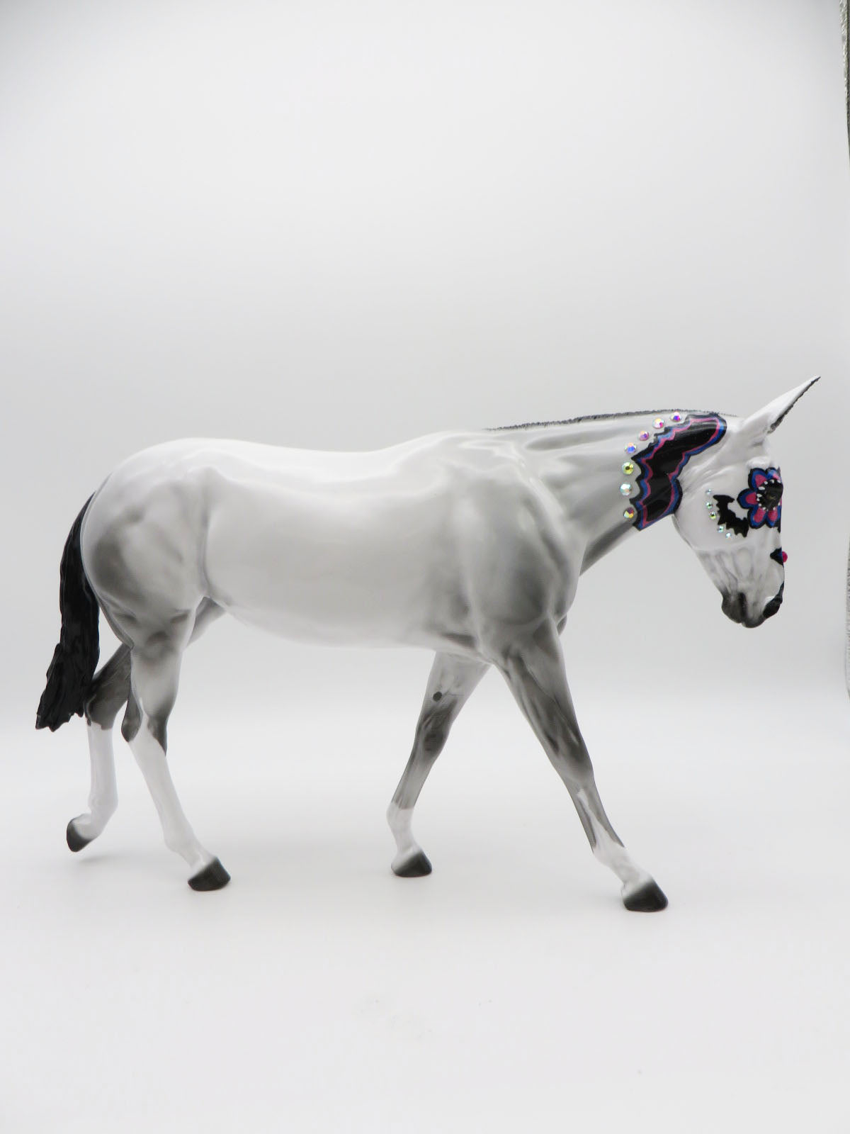 SHEER BATS - OOAK DECORATOR SUGAR SKULL MULE BY DAWN QUICK LHS 22