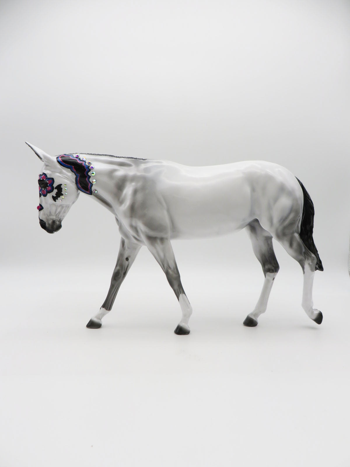 SHEER BATS - OOAK DECORATOR SUGAR SKULL MULE BY DAWN QUICK LHS 22