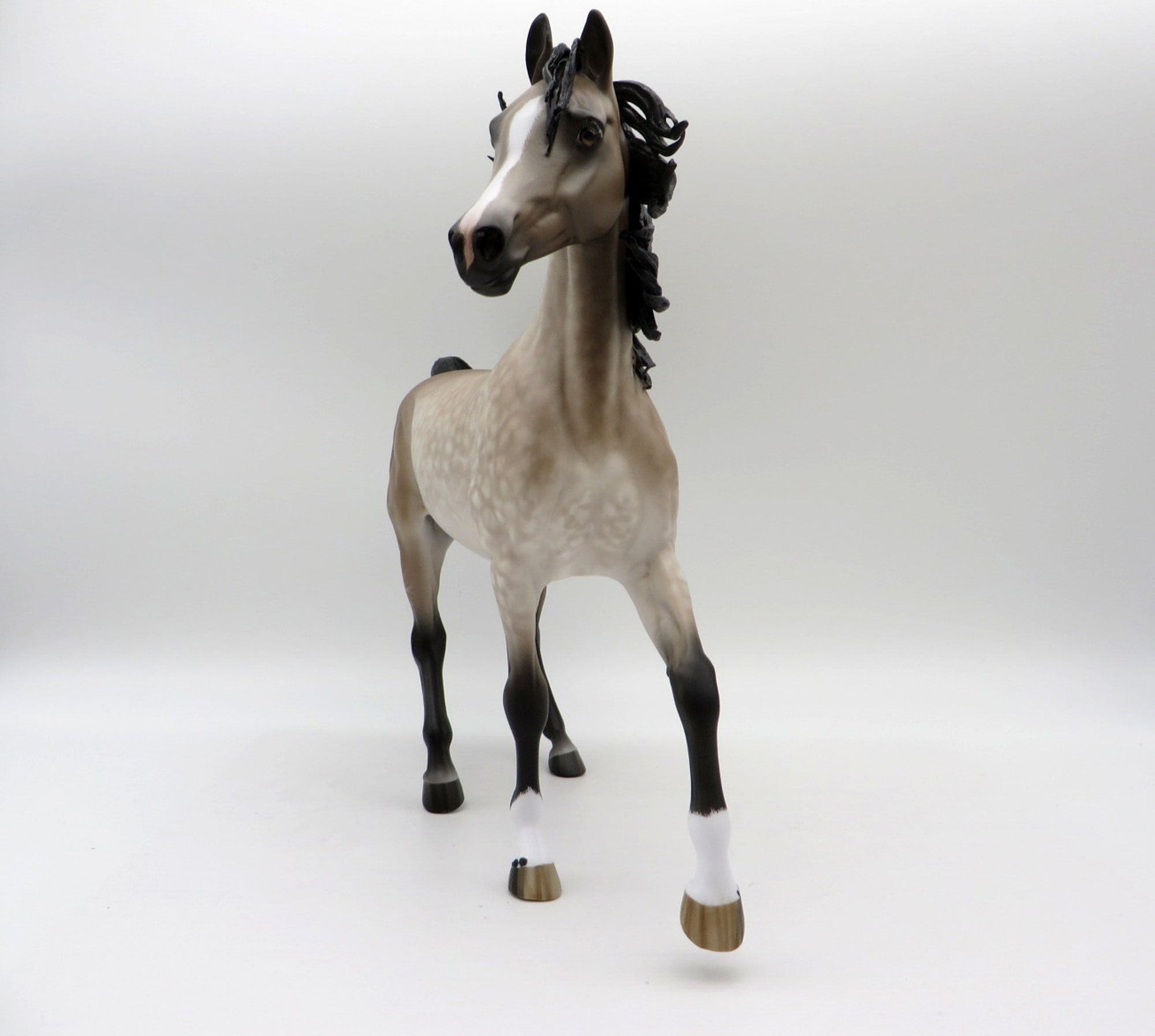 Sho Nuff-OOAK Dapple Bay going Grey Arabian Mare Painted By Sheryl Leisure 5/24/21