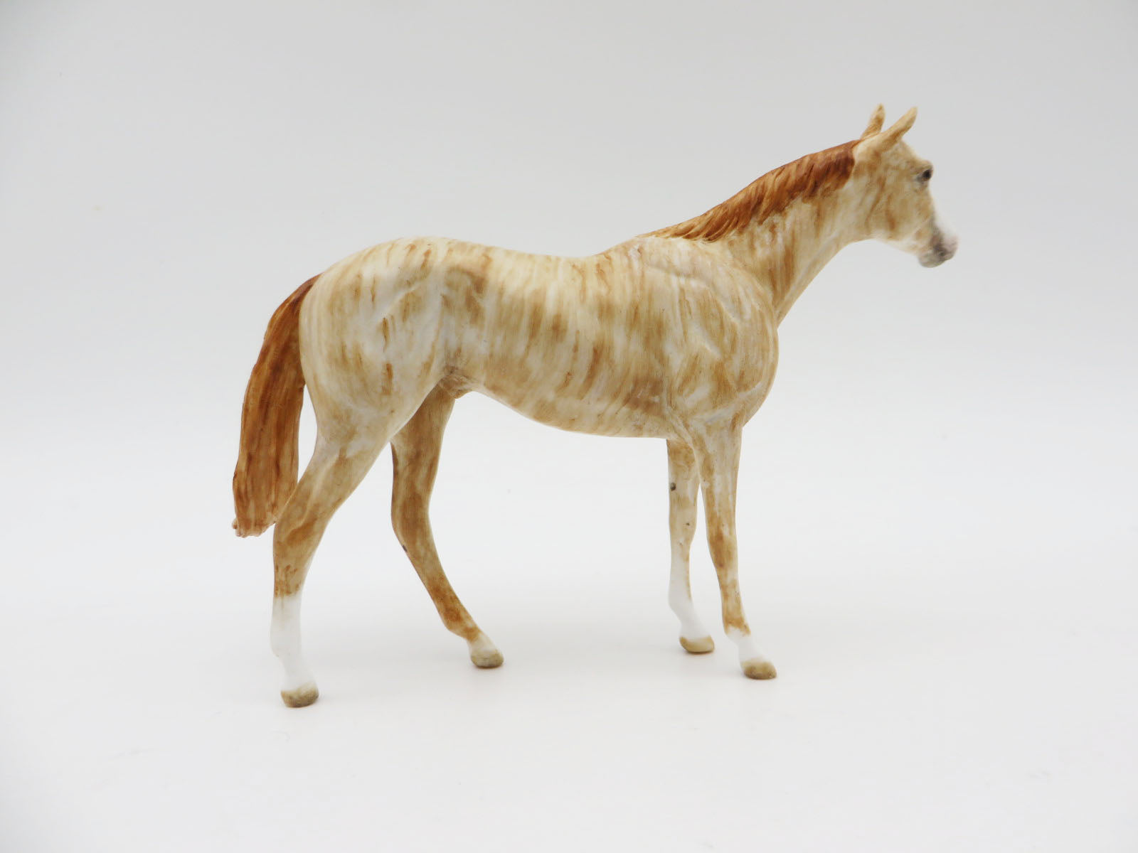 Silent Sunrise - OOAK - Chestnut Brindle Thoroughbred Chip By Andrea Thomason - Christmas Tails 2022 - CT22