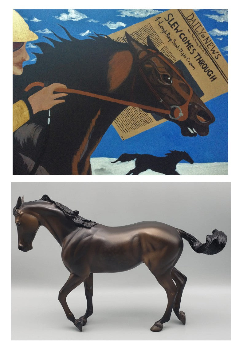 Slew Came Through Dapple Bay Custom Pinned Ear Thoroughbred By Dawn Quick AoTH23