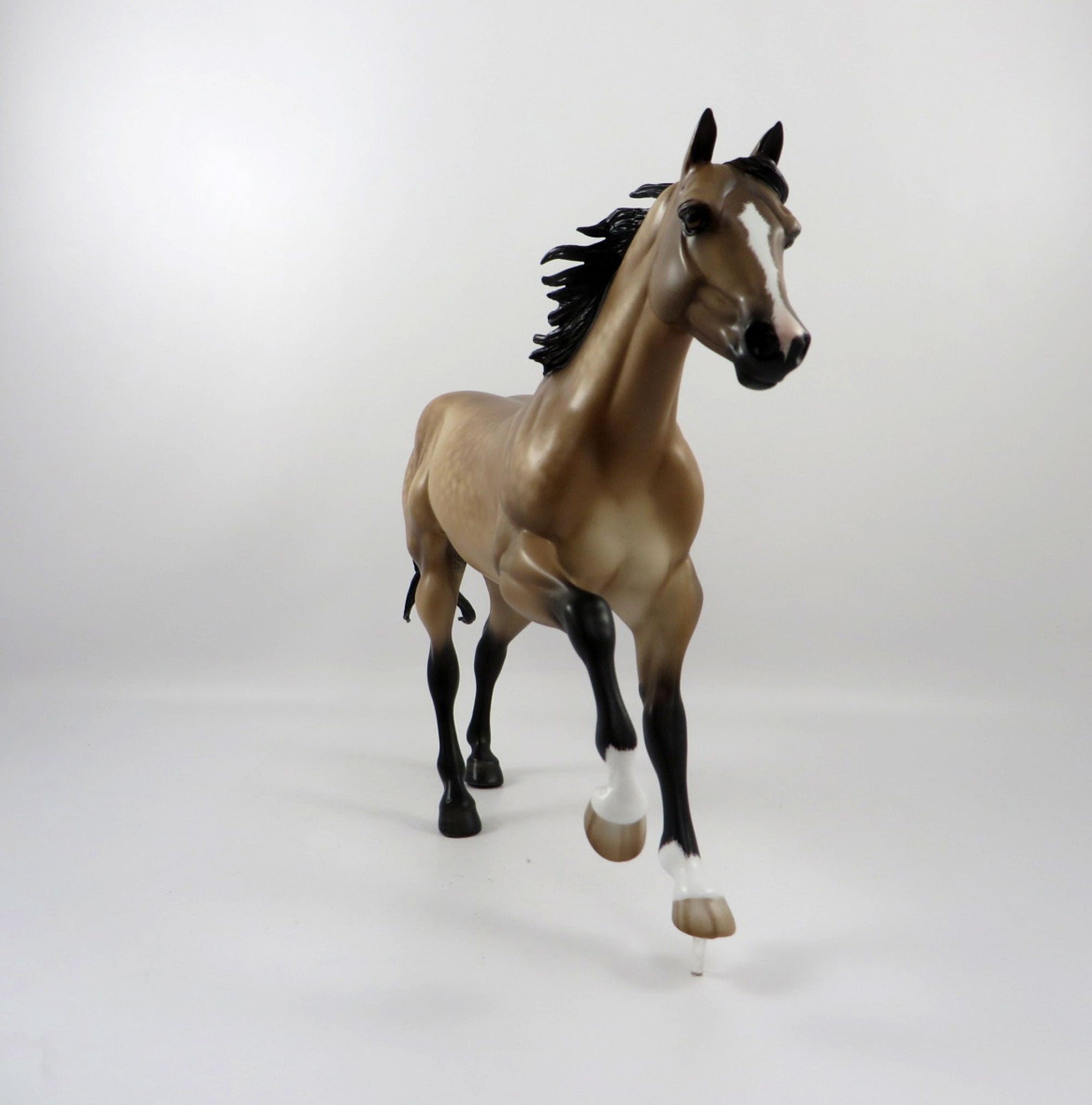 Slingshot-OOAK Dapple Buckskin Foundation Quarter Horse  Painted By Sheryl Leisure