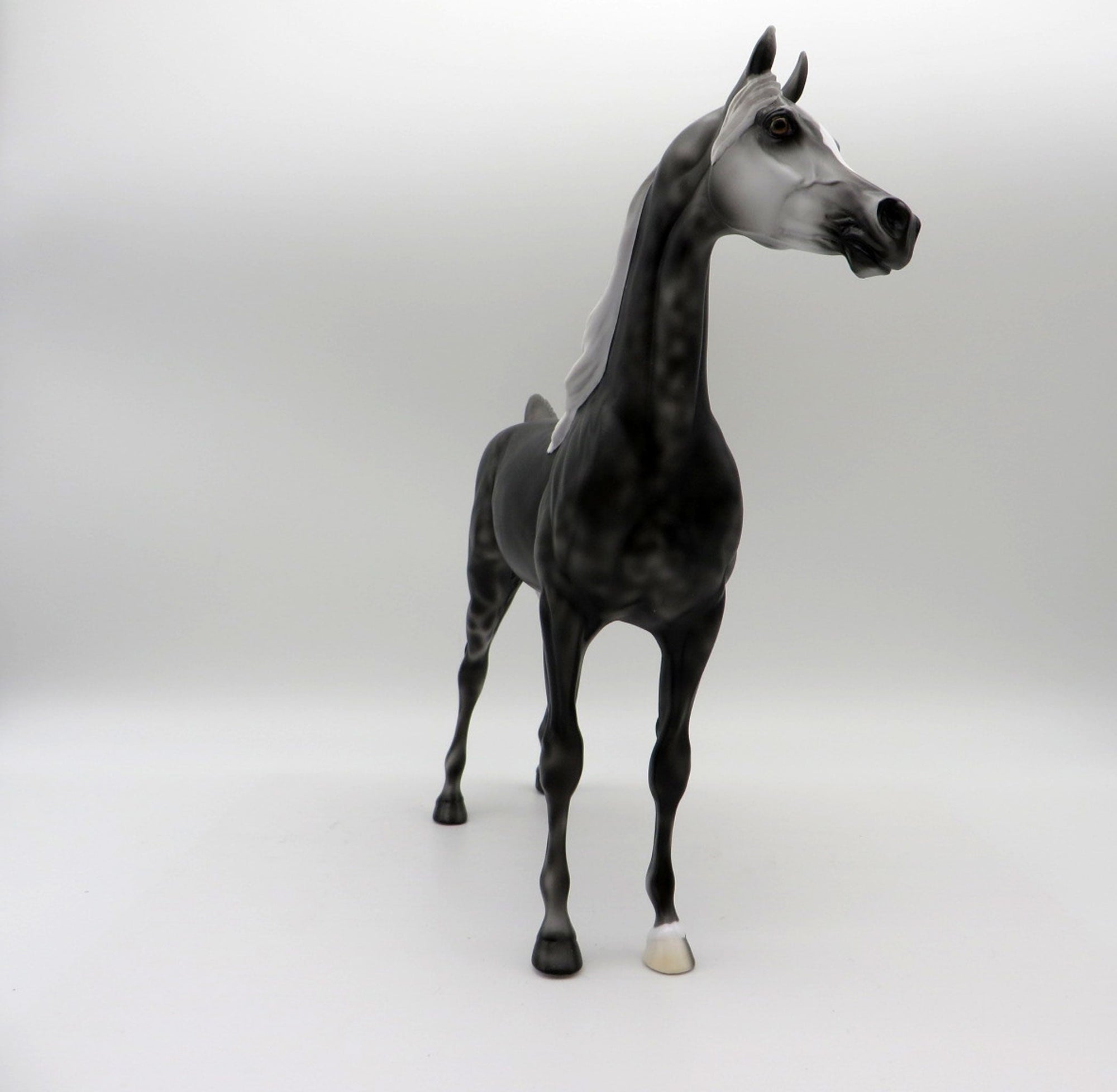 Smoke-OOAK Dapple Grey Arabian Painted By Ellen Robbins 6/11/21