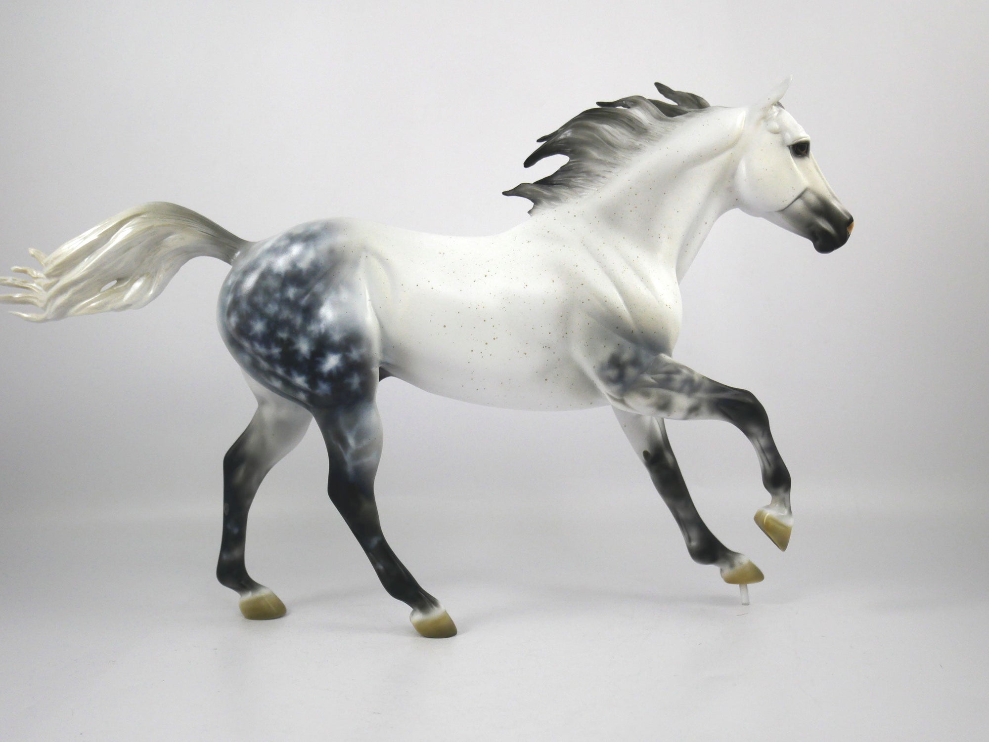 Smores-OOAK Star Dapple Grey Running Quarter Horse Painted By Carrie Keller 12/30/20