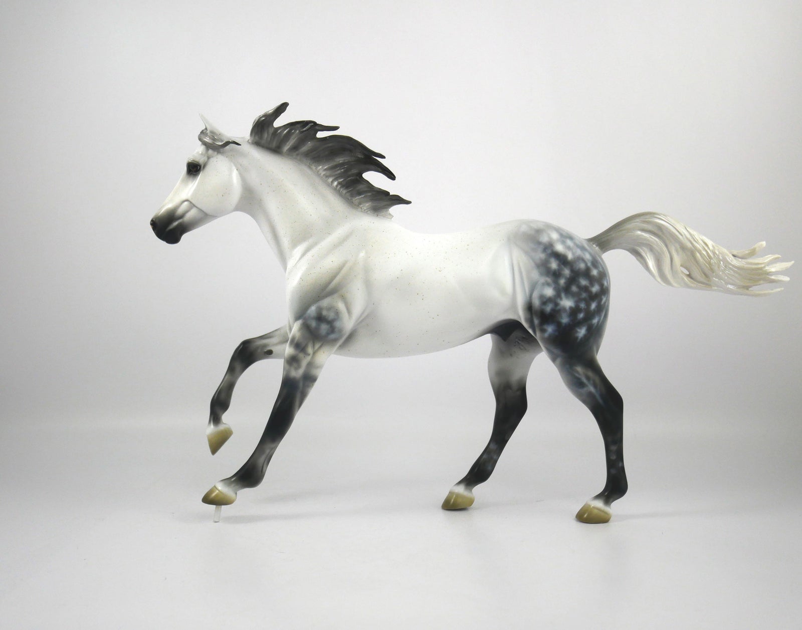 Smores-OOAK Star Dapple Grey Running Quarter Horse Painted By Carrie Keller 12/30/20
