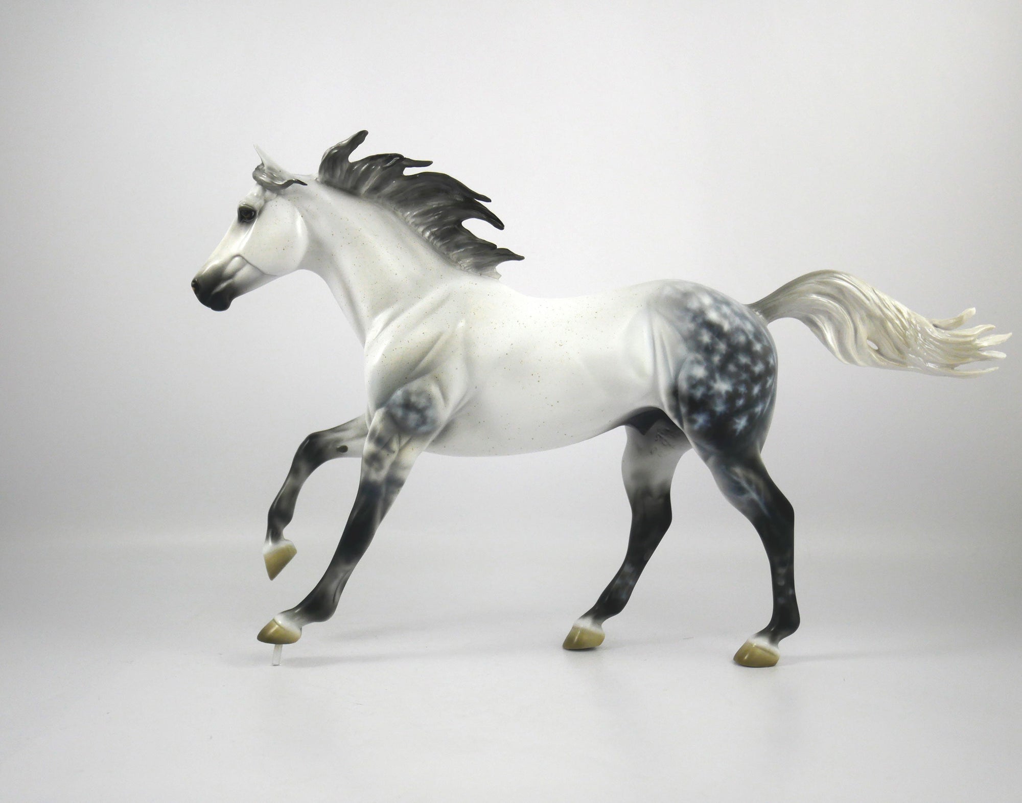 Smores-OOAK Star Dapple Grey Running Quarter Horse Painted By Carrie Keller 12/30/20