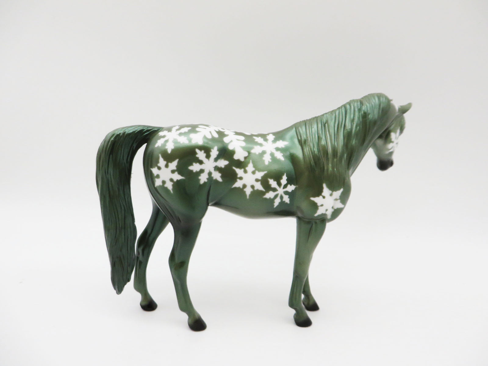 Snow Tipped Evergreen - OOAK - Decorator Arabian Pebbles by Dawn Quick - Christmas Tails 2022 - CT22