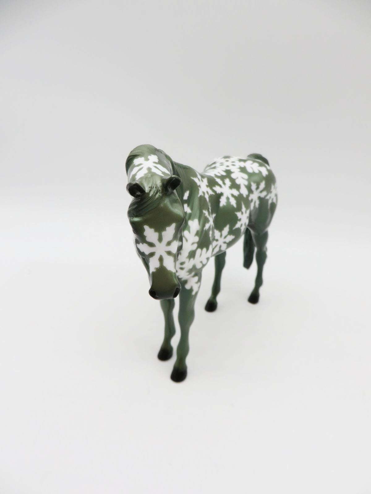 Snow Tipped Evergreen - OOAK - Decorator Arabian Pebbles by Dawn Quick - Christmas Tails 2022 - CT22