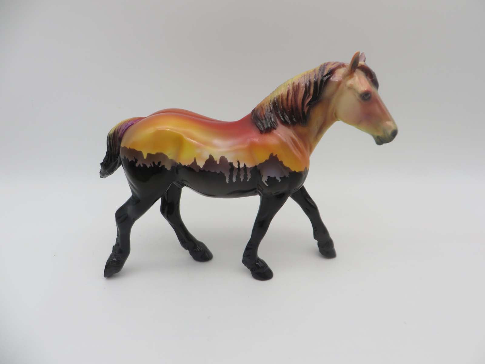 Something in Orange-OOAK Deco Trotting Draft Pebbles By Dawn Quick SHCF23