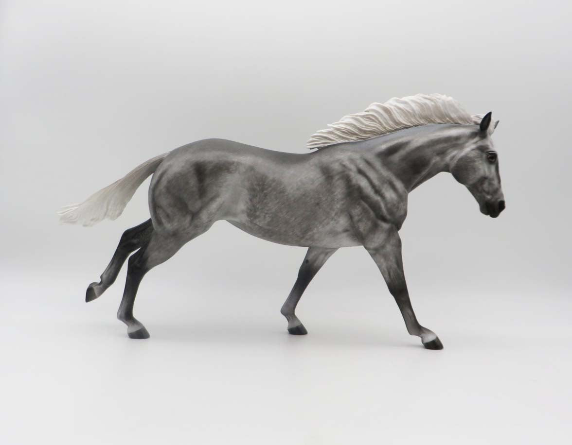 Something In The Air - OOAK - Flannel Grey Running Stock Horse by Sheryl Leisure - Best Offers 2/20/23