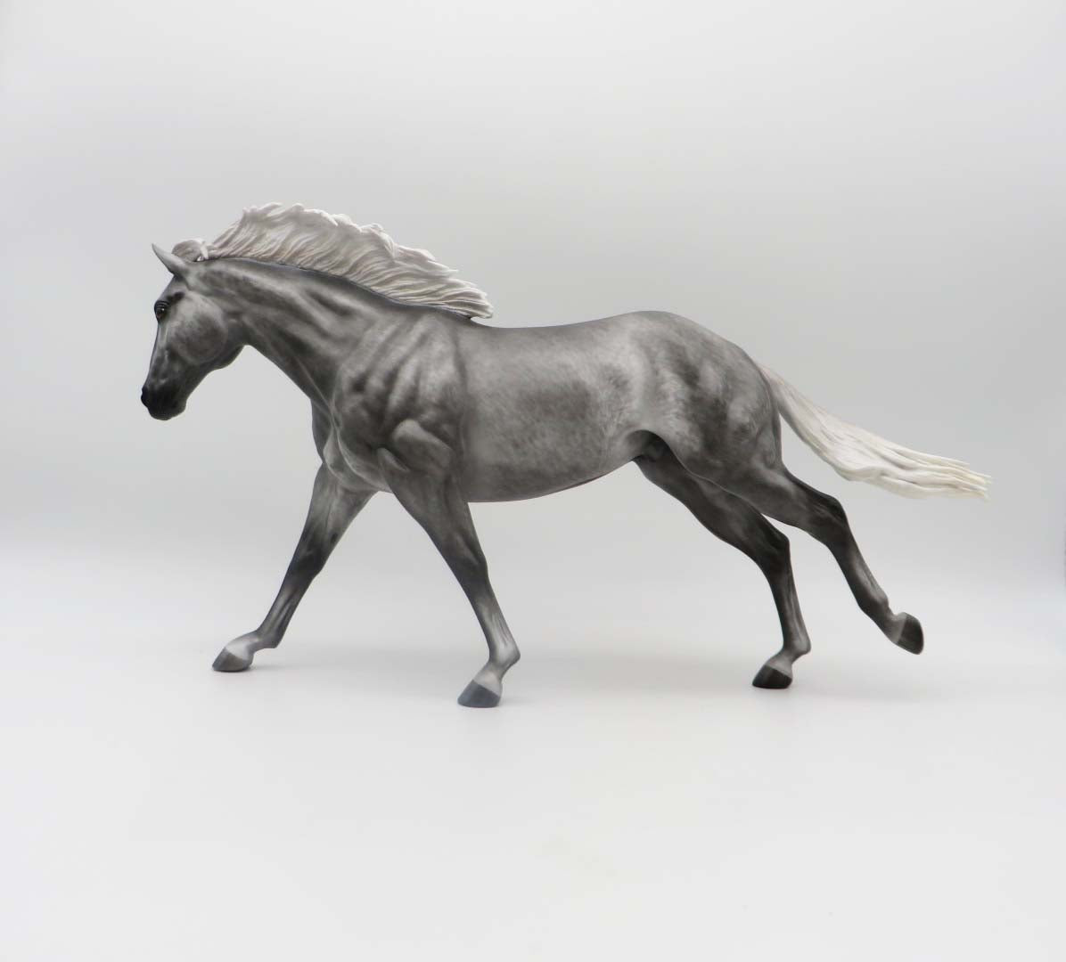 Something In The Air - OOAK - Flannel Grey Running Stock Horse by Sheryl Leisure - Best Offers 2/20/23