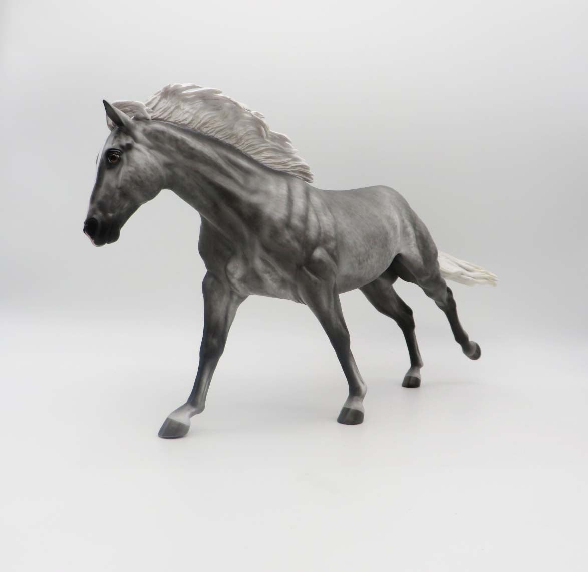 Something In The Air - OOAK - Flannel Grey Running Stock Horse by Sheryl Leisure - Best Offers 2/20/23