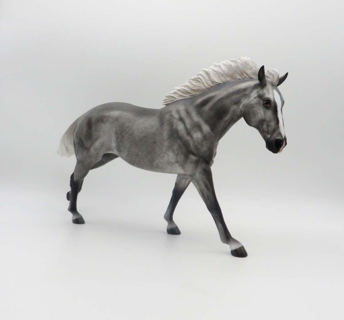 Something In The Air - OOAK - Flannel Grey Running Stock Horse by Sheryl Leisure - Best Offers 2/20/23