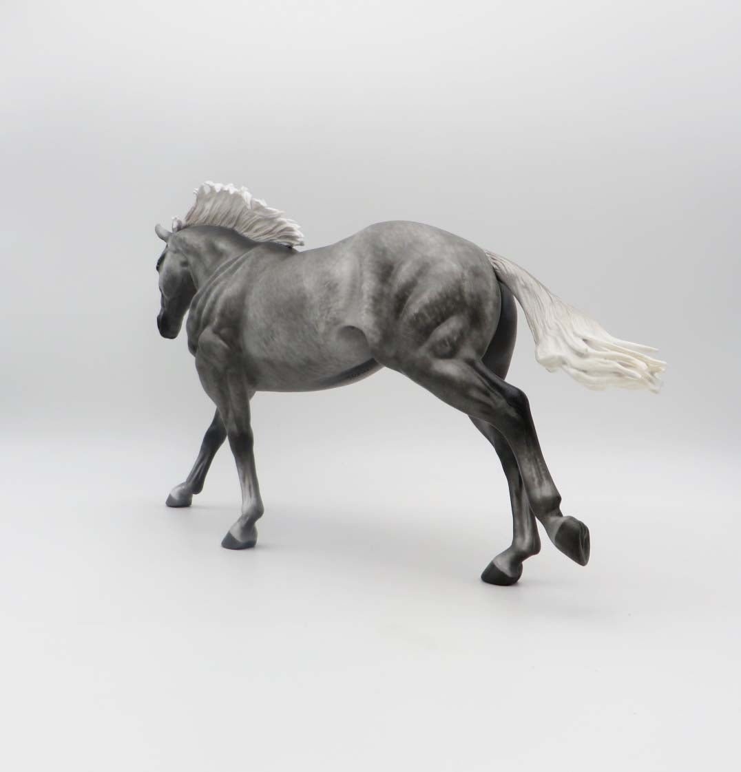 Something In The Air - OOAK - Flannel Grey Running Stock Horse by Sheryl Leisure - Best Offers 2/20/23