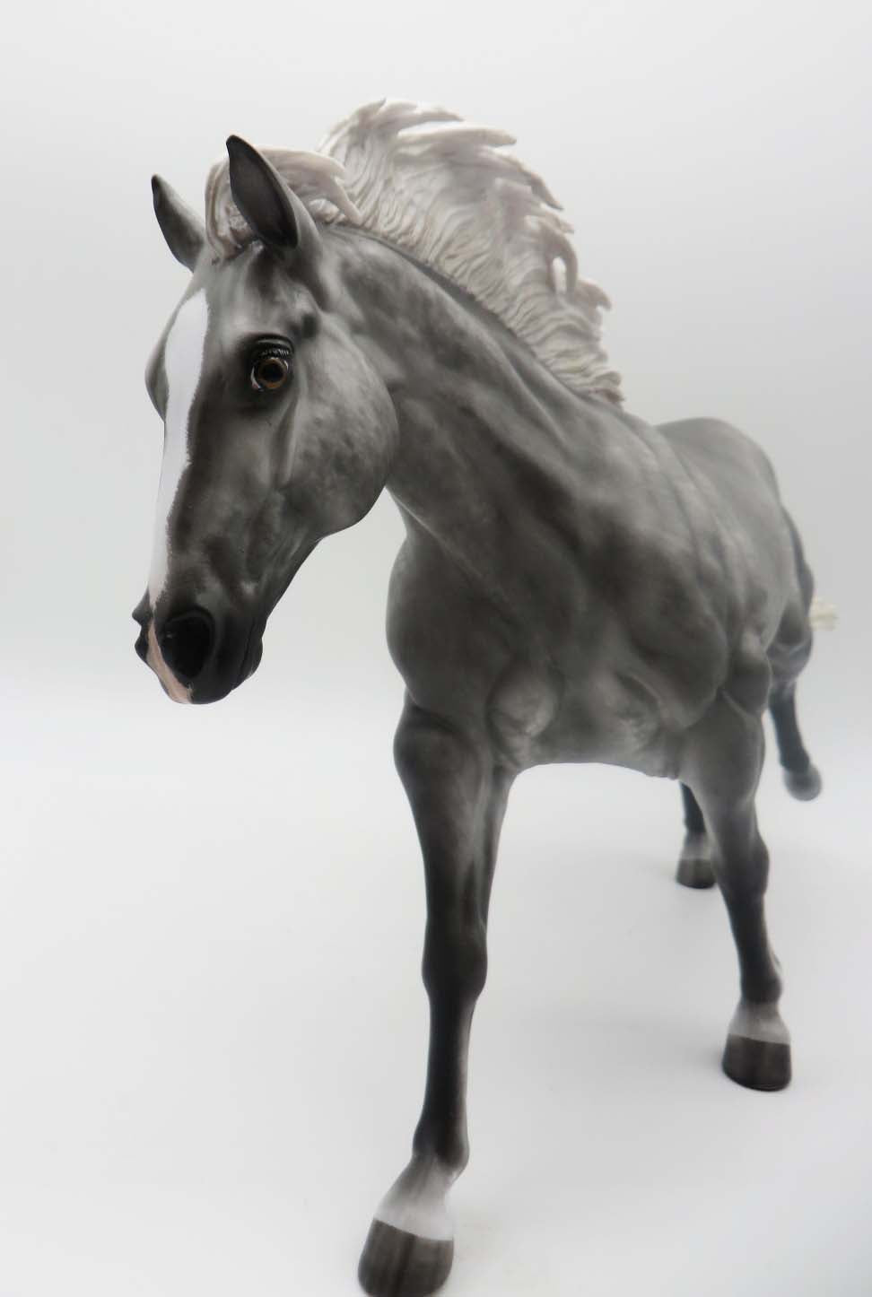 Something In The Air - OOAK - Flannel Grey Running Stock Horse by Sheryl Leisure - Best Offers 2/20/23