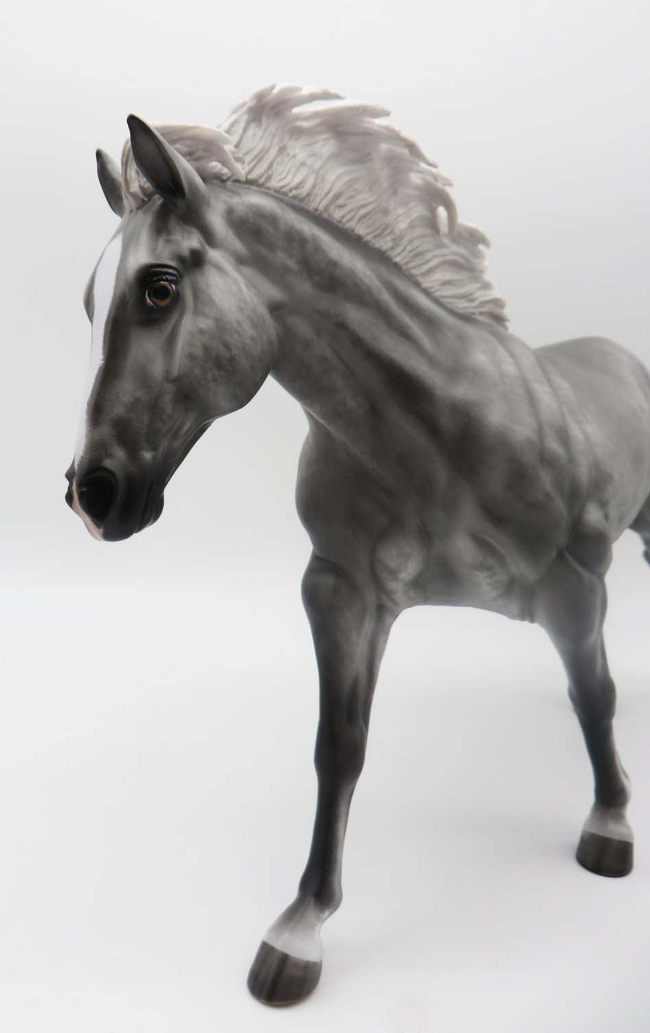 Something In The Air - OOAK - Flannel Grey Running Stock Horse by Sheryl Leisure - Best Offers 2/20/23