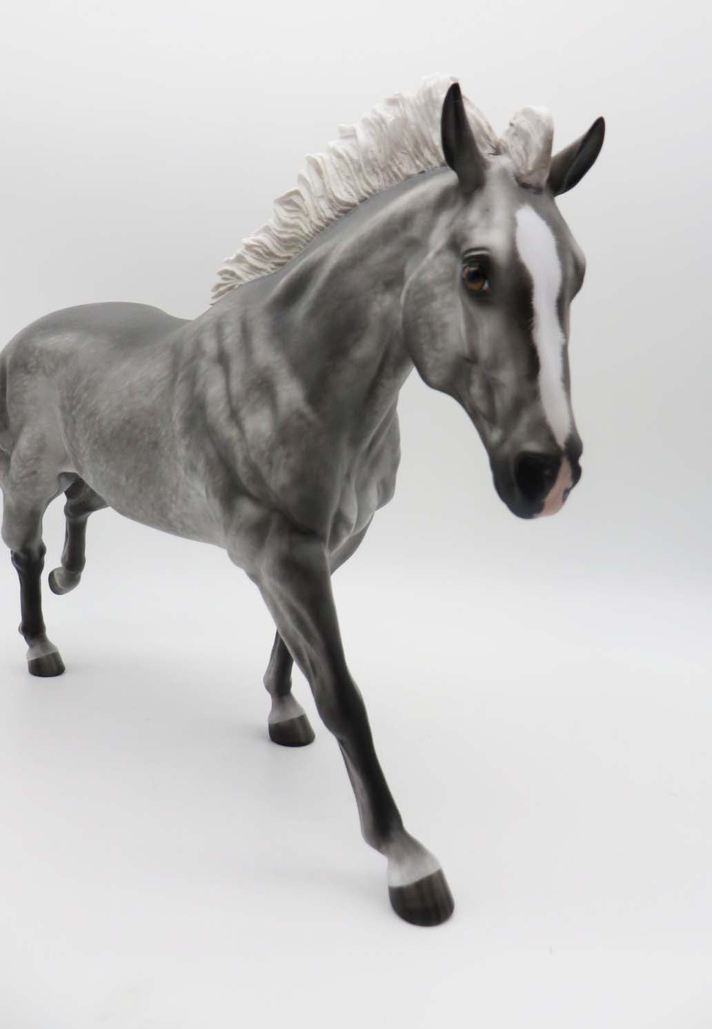 Something In The Air - OOAK - Flannel Grey Running Stock Horse by Sheryl Leisure - Best Offers 2/20/23