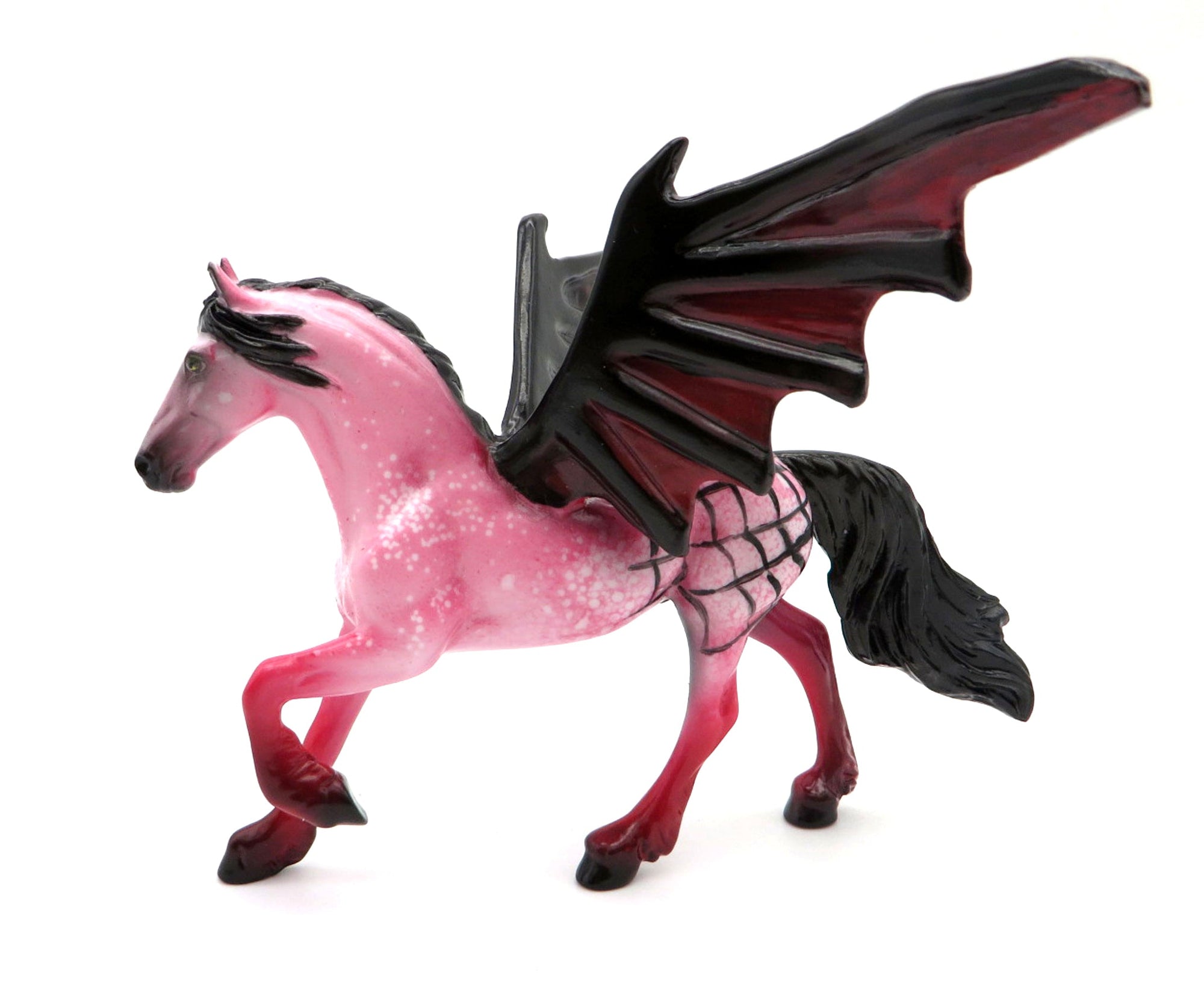 Spider Bite OOAK Friesian Bat Chip Painted By Ellen MM 21