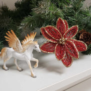 St. Nico OOAK Deco Gold Winged Angel Friesian Chip By Jess Hamill Holiday Sale HS23